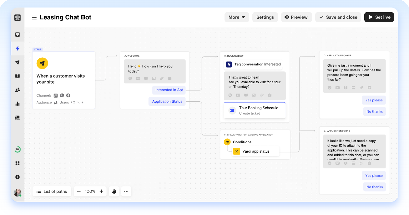 Leasing Chat Multifamily Chatbot